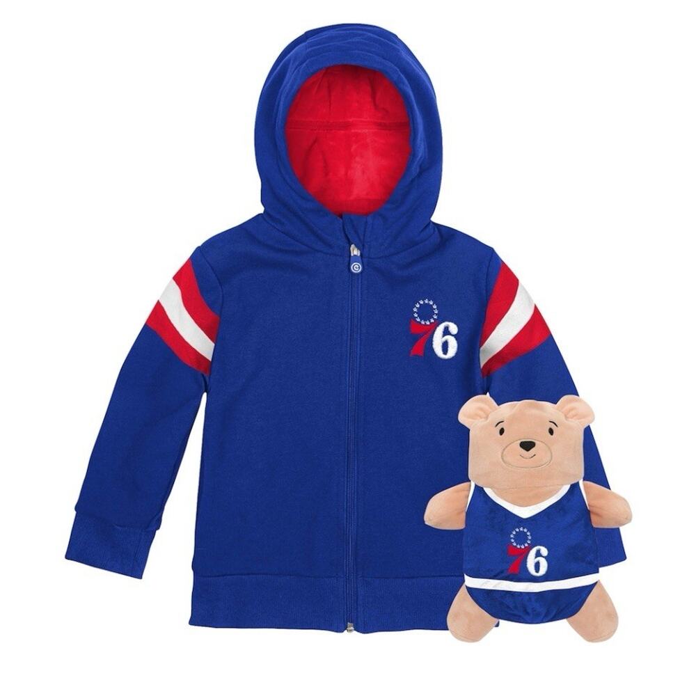 Cubcoats Philadelphia 76ers Preschool 2-in-1 Transforming Full-Zip Hoodie size 2